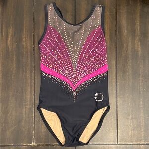 Little Stars Black and Pink Rejoice Gymnastics Leotard